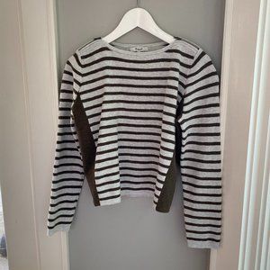 Madewell Shoulder Zip Striped Sweater